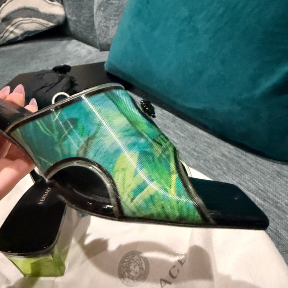 Versace Black and Green Mules - Picture 15 of 16